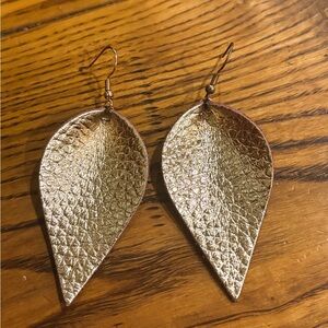 Rose Gold Leaf-Shaped Earrings
